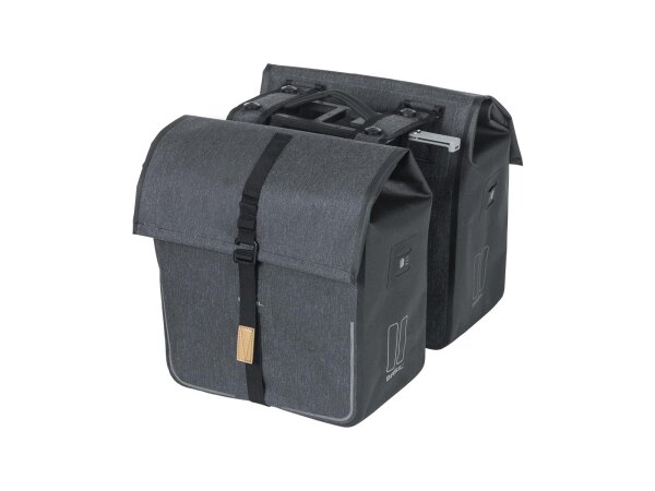 BASIL Doppeltasche "Urban Dry MIK 2.0" V charcoal melee
