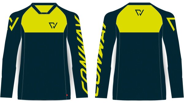 CONWAY Langarmtrikot "Freeride Jersey LS dark blue / acid, Gr. S