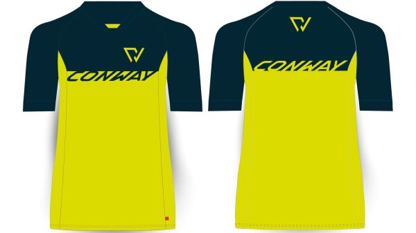 CONWAY Kurzarmtrikot "Trail Jersey SS" 1 dark blue / acid, Gr. M