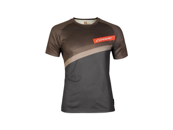 CONWAY Kurzarmtrikot "RIDE Tee SS" 100 % black / grey, Gr. XXL