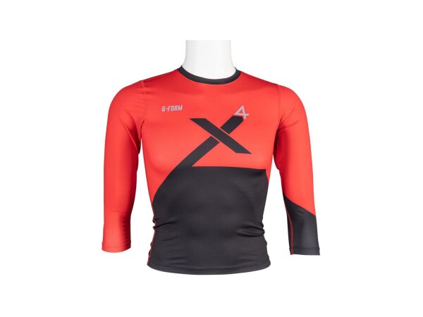 G-FORM Langarmshirt "Youth Pro-X4" SB-ve red/black Gr. S/M (Brustumfang 66-76 cm)