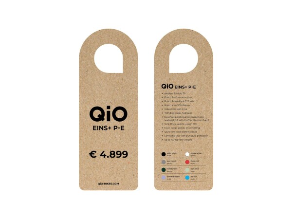 QIO Preisschild "Hangtag" Zum Anhängen a für EINS+ P-E, englisch