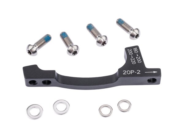 SRAM Scheibenbremsadapter / Spacer-Set F PM Adapter 20 mm, von 180 mm auf 200 mm oder 200 mm auf 220 mm, nur zur Verwendung mit Bremsscheiben Ø 200 mm oder 220 mm, Titan Schrauben