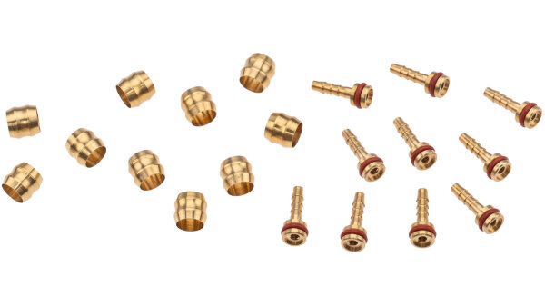 TEKTRO Bremsleitungs-Kit Passend für all Ø 5,0 mm, 10 x Klemmring (Olive) / 10x Leitungsnippel (Pin)