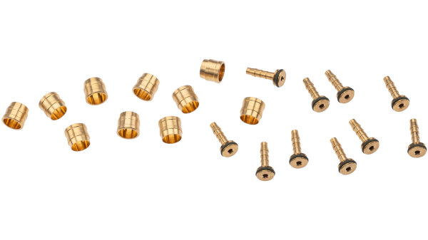 TRP Bremsleitungs-Kit Passend für alle T für Ø 5,5 mm Leitungen 10x Klemmring (Olive) / 10x Leitungsnippel (Pin)