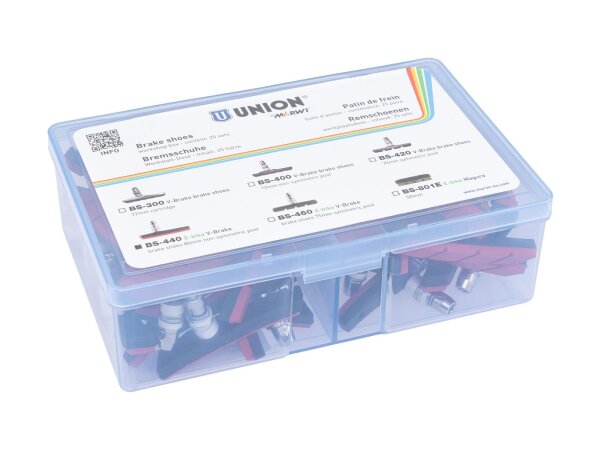 UNION Bremsschuh "BS-440" Für V-Brake, 8 Werkstattverpackung à 25 Paar