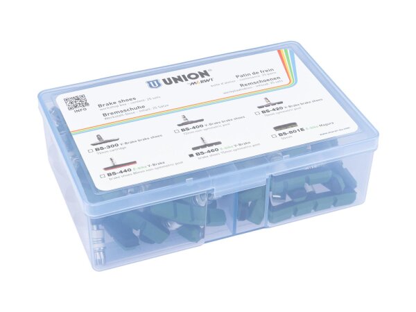 UNION Bremsschuh "BS-460" Für V-Brake, 7 Werkstattverpackung à 25 Paar