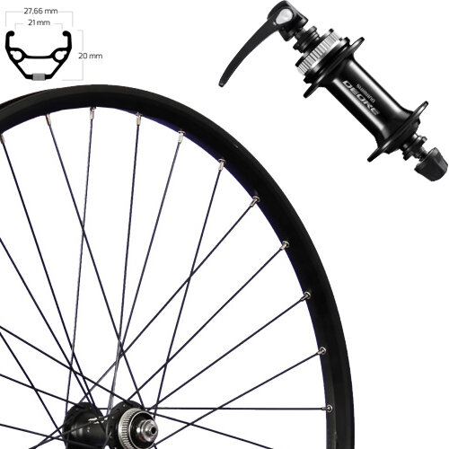 Vorderrad 27,5", Disc Centerlock, schwarz, SE TAURUS 21, Aluminium, HB-M5100, Schnellspanner