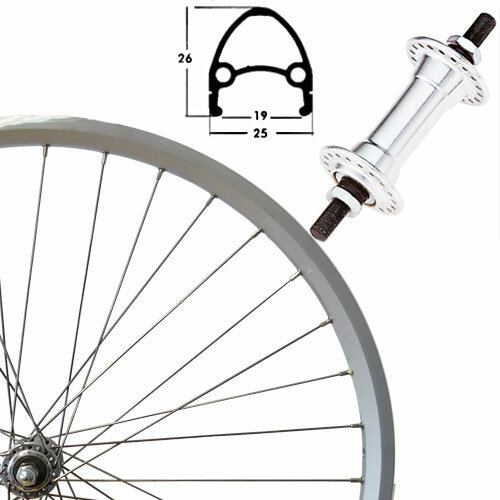 Vorderrad 28", silber, SE EUROLINE, Aluminiumfelge und -nabe