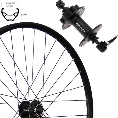 Vorderrad 28", Disk 6-Loch, schwarz, SE TAURUS 21, Aluminium, FH-QB400, Schnellspanner