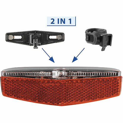 Akku-Rücklicht HELIOS USB M-WAVE, schwarz, universell einsetzbar