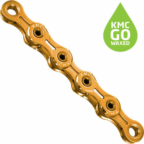 Kette X11SL Ti-N 11-fach, 118 Glieder, gewachst KMC, Missing Link, 1/2"x11/128", gold