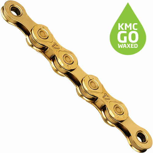 Kette X12 Ti-N 12-fach, 126 Glieder, gewachst KMC, Missing Link, 1/2"x11/128", gold