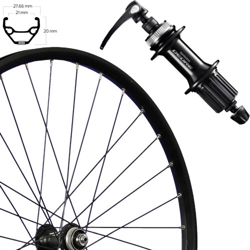 Hinterrad 27,5", Disc Centerlock, schwarz, SE TAURUS 21, Aluminium, Deore M5100, Schnellspanner