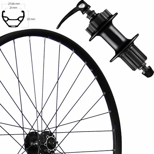Hinterrad 27,5", Disc 6-Loch, schwarz, SE TAURUS 21, Aluminium, FH-QB400, Schnellspanner