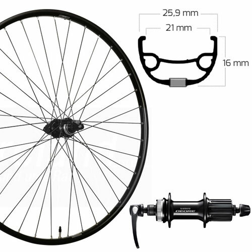 Hinterrad 28", Disc Centerlock, schwarz, SE RIVAL 21, Aluminium, Deore M5100, Schnellspanner
