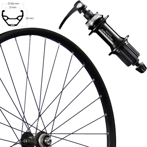 Hinterrad 28", Disc Centerlock, schwarz, SE TAURUS 21, Aluminium, Deore M5100, Schnellspanner