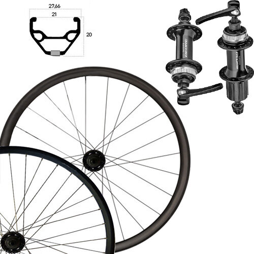 Radsatz 28", Disk Centerlock, schwarz, SE TAURUS 21, Aluminium, Deore M5100, Schnellspanner