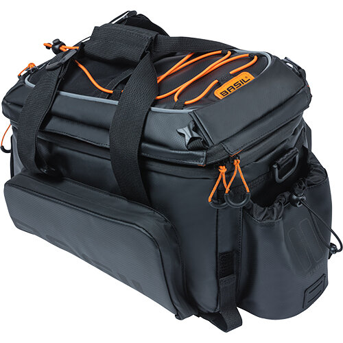 Gepäckträgertasche MILES TARPAULIN XL PRO MIK 2.0 Basil, schwarz/orange, inkl. MIK 2.0-Adapterplatte