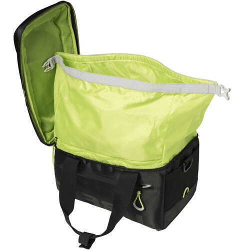 Gepäckträgertasche MILES MIK 2.0 7 Liter Basil, schwarz/lime, inkl. MIK 2.0-Adapterplatte