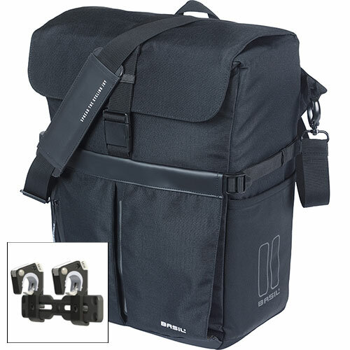 Schultertasche MOVE 15 Liter Basil, MIK Hooks, schwarz