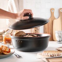 RÖMERTOPF Brot-Frische-Topf rund schwarz