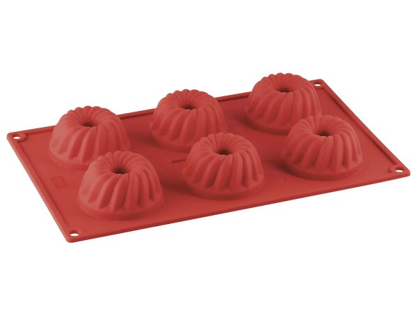Dr. Oetker Silikon-Gugelhupfform Mini Flexxible Love Platinsilikon 30x17,5x4,5cm 6er