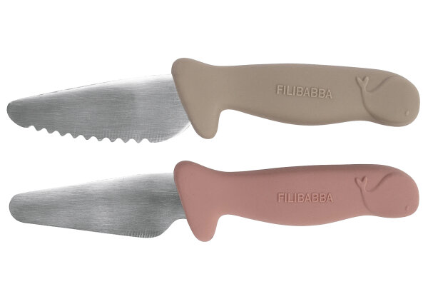 FILIBABBA Kindermesser Warm Grey&Rose 2er Pack