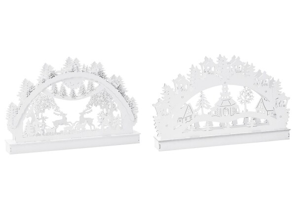 LED Weihnachts-Silhouette Batterie 29x4,5x19cm weiß
