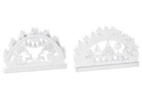 LED Weihnachts-Silhouette Batterie 29x4,5x19cm weiß