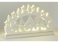 LED Weihnachts-Silhouette Batterie 29x4,5x19cm weiß