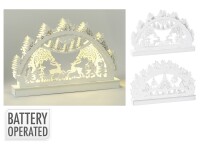 LED Weihnachts-Silhouette Batterie 29x4,5x19cm weiß
