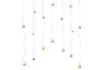 LED Lichtervorhang Kugeln 120x120cm gold