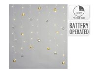 LED Lichtervorhang Kugeln 120x120cm gold