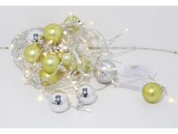 LED Lichtervorhang Kugeln 120x120cm gold