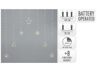 LED Lichtervorhang Sterne Outdoor Batterie Timer 170x75x170cm