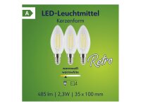 MÜLLER LICHT LED Kerze 485lm 2,2W E14 2700K 3er Set