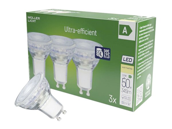 MÜLLER LICHT LED Reflektor 345lm GU10 2700K 3er Set