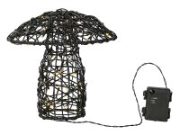 STAR TRADING LED Dekoration Pilz Rattan Batterie Timer...