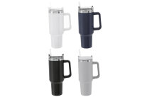 Thermobecher mit Trinkhalm Edelstahl 1200ml sortiert...