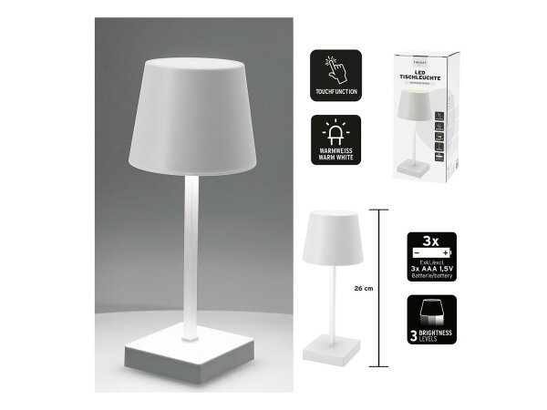 Tischleuchte LED  batteriebetrieben weiß 26cm