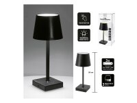 Tischleuchte LED batteriebetrieben schwarz 26cm