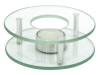 Stövchen Chrom/Glas Ø ca.12,5cm