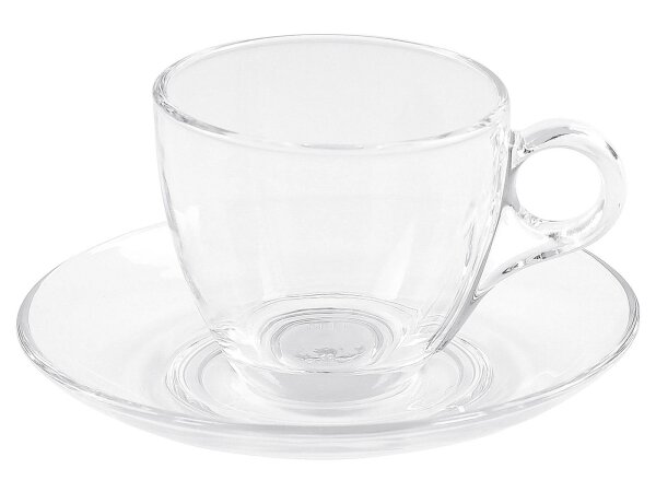 Teeglas mit Untertasse 6 Stück