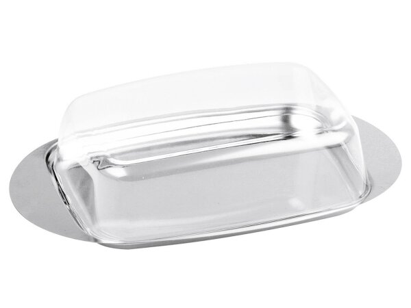 CHG Butterdose Edelstahl/Kunststoff Deckel 19x11x4,5cm