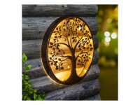 HI LED Solar Wanddeko Baumsilhouette 40x4,5cm