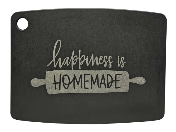 JADE Schneidebrett Happiness is homemade 29,8x21,5x0,6cm schwarz