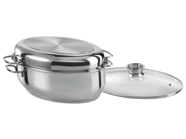 GSW Edelstahlbräter 3 in 1 oval 38cm