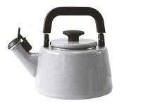 FUJIHORO Pfeifender Wasserkessel Cotton Emaille 2,1l grau
