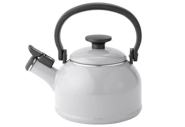 FUJIHORO Pfeifender Wasserkessel Cotton Emaille 1,6l grau